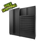 Proslat Garage Cabinets 3-Piece Mat Black Cabinet Set with Black Handles