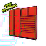 Proslat 3-Piece Glossy Red Cabinet Set with Black Handles