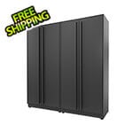 Proslat 2-Piece Mat Black Tall Garage Cabinet Set with Black Handles