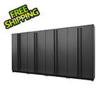 Proslat 4-Piece Mat Black Tall Garage Cabinet Set with Silver Handles
