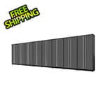Proslat 8-Piece Glossy Grey Tall Garage Cabinet Set with Silver Handles