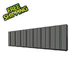 Proslat 8-Piece Glossy Grey Tall Garage Cabinet Set with Black Handles