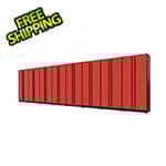 Proslat 8-Piece Glossy Red Tall Garage Cabinet Set with Black Handles