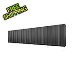Proslat 10-Piece Mat Black Tall Garage Cabinet Set with Silver Handles