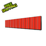Proslat 10-Piece Glossy Red Tall Garage Cabinet Set with Silver Handles