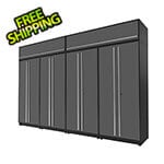 Proslat 6-Piece Glossy Grey Extra Tall Garage Cabinet Set with Silver Handles