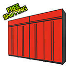 Proslat 6-Piece Glossy Red Extra Tall Garage Cabinet Set with Black Handles