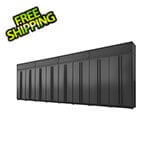 Proslat 12-Piece Mat Black Extra Tall Garage Cabinet Set with Black Handles