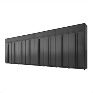 12-Piece Mat Black Extra Tall Garage Cabinet Set with Black Handles