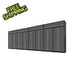 Proslat 12-Piece Glossy Grey Extra Tall Garage Cabinet Set with Silver Handles