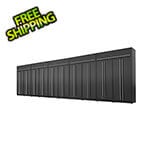 Proslat 15-Piece Mat Black Extra Tall Garage Cabinet Set with Silver Handles