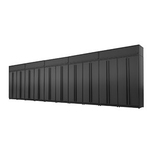 15-Piece Mat Black Extra Tall Garage Cabinet Set with Black Handles