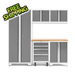 NewAge Garage Cabinets BOLD Series Platinum 6-Piece Set with Bamboo Top