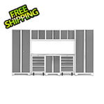 NewAge Garage Cabinets BOLD Series White 9-Piece Set with Stainless Steel Top