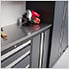 BOLD Series Red 7-Piece Set with Stainless Top, Backsplash and Hook Kit