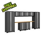 NewAge Garage Cabinets BOLD Series Grey 10-Piece Set with Bamboo Top