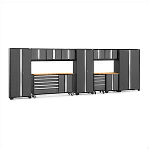 BOLD Grey 12-Piece Project Center Set with Bamboo Top