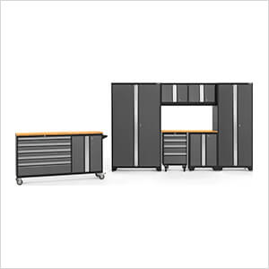 BOLD Grey 8-Piece Project Center Set with Bamboo Top