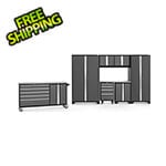 NewAge Garage Cabinets BOLD 3.0 Grey 8-Piece Project Center Set with Stainless Steel Top