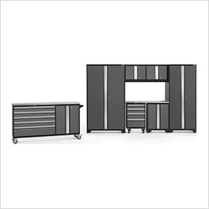 BOLD Grey 8-Piece Project Center Set with Stainless Steel Top