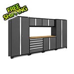 NewAge Garage Cabinets BOLD Series Extra-Wide Grey 7-Piece Set with Bamboo Top