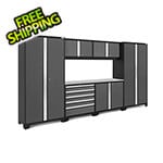 NewAge Garage Cabinets BOLD Series Extra-Wide Grey 7-Piece Set with Stainless Steel Top