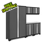 NewAge Garage Cabinets BOLD Series Grey 6-Piece Set with Stainless Steel Top and 48 in. RTA Locker