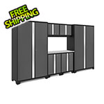 NewAge Garage Cabinets BOLD Series Grey 7-Piece Set with Stainless Steel Top and 48 in. RTA Lockers