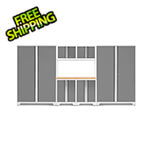 NewAge Garage Cabinets BOLD Series White 7-Piece Set with Bamboo Top and 48 in. RTA Lockers