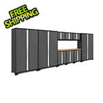 NewAge Garage Cabinets BOLD Series Grey 10-Piece Set with Bamboo Top and 48 in. RTA Lockers