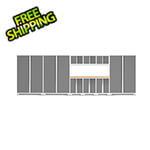 NewAge Garage Cabinets BOLD Series Platinum 10-Piece Set with Bamboo Top and 48 in. RTA Lockers