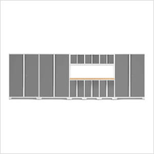 BOLD Series White 10-Piece Set with Bamboo Top and 48 in. RTA Lockers