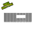 NewAge Garage Cabinets BOLD Series Platinum 10-Piece Set with Stainless Steel Top and 48 in. RTA Lockers