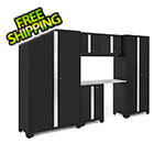 NewAge Garage Cabinets BOLD Series Black 6-Piece Set with Stainless Steel Top and 48 in. RTA Locker