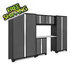NewAge Garage Cabinets BOLD Series Grey 6-Piece Set with Stainless Steel Top and 48 in. RTA Locker
