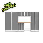 NewAge Garage Cabinets BOLD Series White 6-Piece Set with Bamboo Top and 48 in. RTA Locker