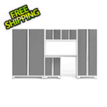 NewAge Garage Cabinets BOLD Series White 6-Piece Set with Stainless Steel Top and 48 in. RTA Locker
