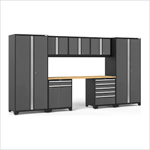PRO Series Grey 8-Piece Set with Bamboo Top