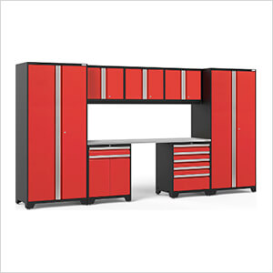 PRO Series 3.0 Red 8-Piece Set with Stainless Steel Top