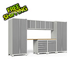 NewAge Garage Cabinets PRO Series 3.0 White 8-Piece Set with Bamboo Top