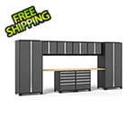 NewAge Garage Cabinets PRO Series Grey 10-Piece Set with Bamboo Top