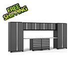 NewAge Garage Cabinets PRO Series Grey 10-Piece Set with Stainless Steel Top
