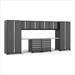 PRO Series Grey 10-Piece Set with Stainless Steel Top