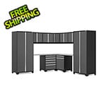 NewAge Products PRO  Series Grey 12-Piece Corner Cabinet Set with Stainless Steel Tops