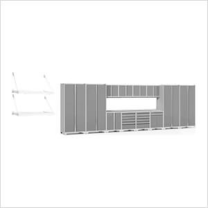 PRO Series Platinum 16-Piece Set with Stainless Steel Tops and Wall Shelves