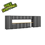 NewAge Garage Cabinets PRO Series 3.0 Grey 16-Piece Set with Bamboo Tops