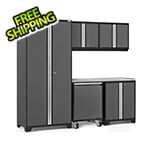 NewAge Garage Cabinets PRO Series 3.0 Grey 6-Piece Set with Stainless Steel Top
