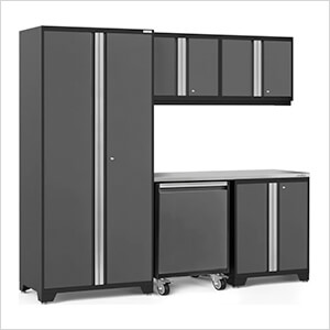 PRO Series Grey 6-Piece Set with Stainless Steel Top
