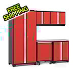 NewAge Garage Cabinets PRO Series 3.0 Red 6-Piece Set with Stainless Steel Top