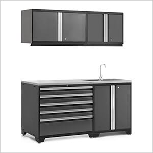 PRO Series Grey 5-Piece Set with Stainless Steel Top